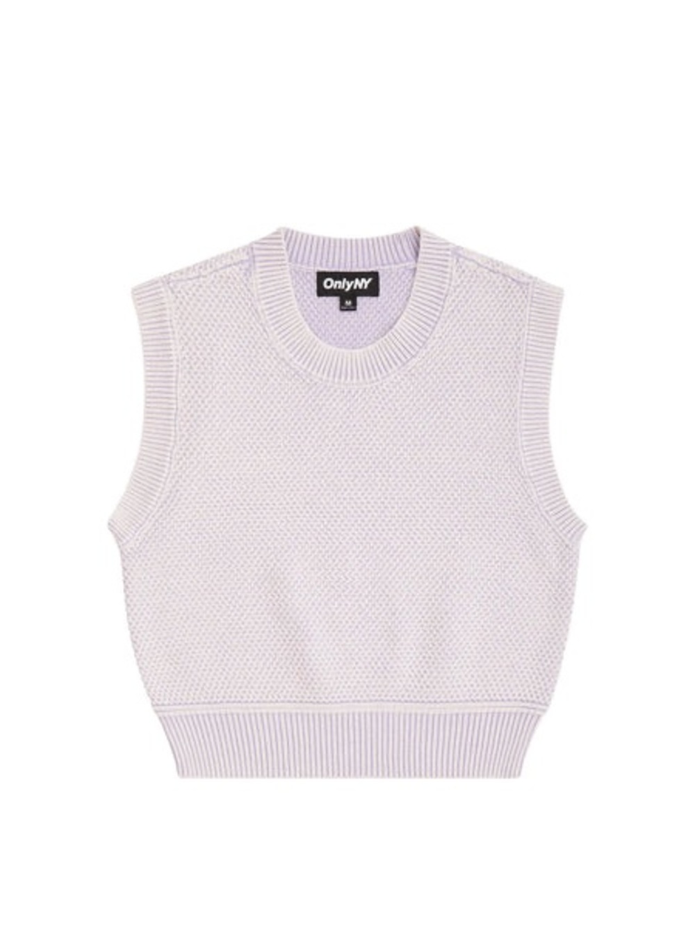 Only NY washed cotton sweater vest in light lavender